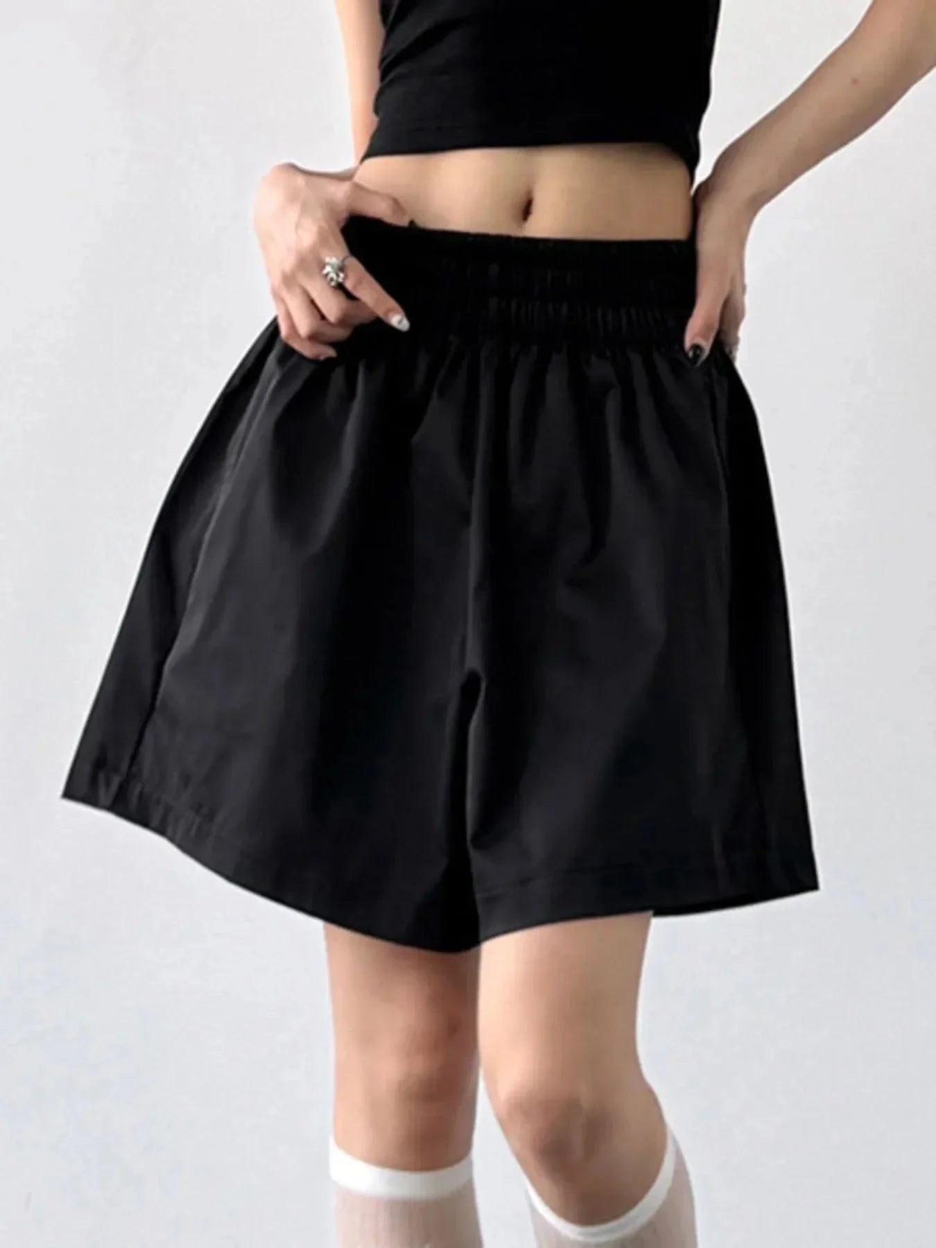 Smocked Wide - Leg Shorts - VILLA FASHION